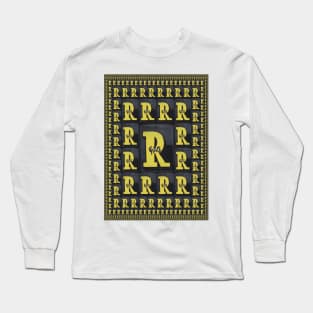 Copy of CAPITAL LETTER R. MAGIC CARPET Repeated Size Reductions Long Sleeve T-Shirt